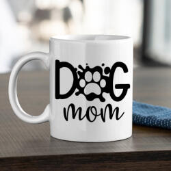  Dog Mom feliratú egyedi kerámia bögre (dogmom_bogre)
