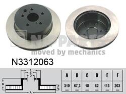 NIPPARTS Disc frana NIPPARTS N3312063 - piesa-auto