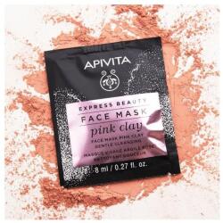 Apivita Express Beauty Tisztító Arcmaszk Rózsaszín Agyaggal (2x8ml) - KIFUTÓ TERMÉK