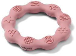 BABYONO Szilikon rágóka Karika rózsaszín