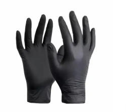 Egyszerhasználatos púdermentes nitril kesztyű, 100 db / 1 doboz (fekete, L)