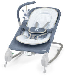 Ingenuity Happy Belly Rock-to-Bounce rezgő pihenőszék dallamokkal - Chambray 0hó+, 9 kg-ig