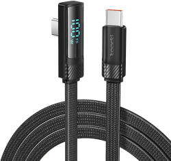 Toocki USB C 5A 100W 90 fokos kábel 1m digitális kijelzővel (TXCTT1-XQ01) (TXCTT1-XQ01)