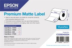 Epson C33S045534 Premium Matte, pentru ColorWorks, 76x51mm, 650buc. , alb etichete autoadezive (C33S045534)