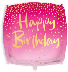 Procos Négyzet alakú Boldog Szülinapot lufi 46 cm - pink (96390)