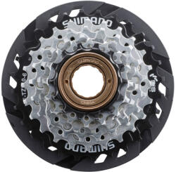 SHIMANO Fogaskoszorú Menetes 6-os 14-28f Mftz5106 Ezüst / Fek. +küllővédő Tárcsa