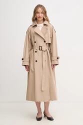 Tommy Hilfiger pamut trencskabát bézs, átmeneti, oversize, WW0WW45918 - bézs M/L