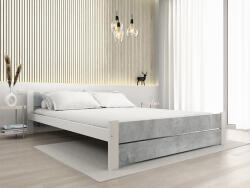  IKAROS DOUBLE ágy 160 x 200 cm, beton/fehér Ágyrács: Léces ágyrács, Matrac: Sommera 18 cm matrac