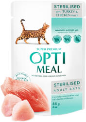 Optimeal Felnőtt Steril macska alutasak - pulyka & csirke 85g