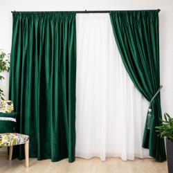 Hiko Set 3 piese Hiko, doua draperii Comfy catifea smaraldsi o perdea Ana voal, cu rejansa (100006087)