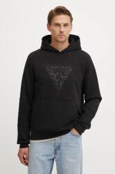 GUESS felső EMBROIDERED fekete, férfi, nyomott mintás, kapucnis, M4BQ25. K9Z21 - fekete L