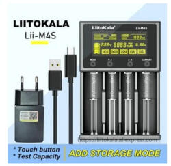 LiitoKala Lii-M4S 3, 6V/3, 7V Li-Ion akkumulátor 1, 2V NiMh/NiCD elemtöltő (LiitoKala-Lii-M4S)