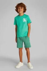 Calvin Klein gyerek pamut póló zöld, nyomott mintás, IB0IB02447 - zöld 164