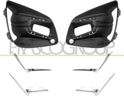 Renault Clio 2019-2023 - Rács szett a lökhárítóba fekete ködlámpás +krómléc