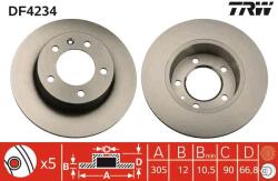 TRW féktárcsa TRW DF4234 for VAUXHALL, NISSAN, OPEL, RENAULT (DF4234)