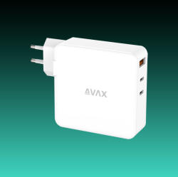 AVAX CH921W PRIME 140W GaN gyors hálózati töltő 2x USB C (PD 3.1)+USB A 30W, fehér (CH921W)