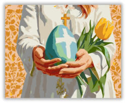  Keresztény Húsvéti Tojás Tulipánokkal - számfestő készlet