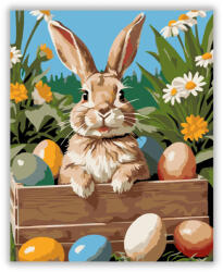  Nyuszi Fa Láda Színes Tojásokkal - számfestő készlet