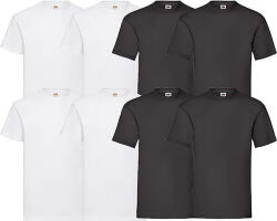 Fruit of the Loom 8 db-os pólócsomag Fruit of the Loom F02 kereknyakú, rövid ujjú, fehér-fekete - L (61036WH-BL-8-L)