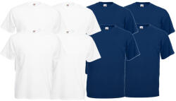 Fruit of the Loom 8 db-os pólócsomag Fruit of the Loom F02 kereknyakú, rövid ujjú, fehér-sötétkék - 3XL (61036WH-NV-8-3XL)
