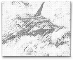  PontPöttyöző - Sárga vadászrepülőgép Méret: 40x50cm, Keretezés: Műanyagtáblával, Szín: Fekete