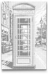  PontPöttyöző - Piros telefonfülke Méret: 40x60cm, Keretezés: Műanyagtáblával, Szín: Kék