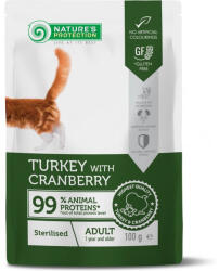 Nature's Protection Nature s Protection Pisica Adulta Sterilizata Plic cu Carne de Curcan si Merisoare 100 Gr (pam-NPUPF63655)