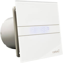 CATA E-100GTH ventilátor üveg előlappal, utószellőztető és páraérzékelő funkcióval, fehér (00900200)