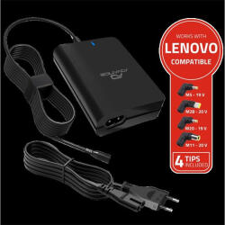 ADVANCE Notebook töltő - Universal Charger for LENOVO Laptops (90W, 4 csatlakozó, automata feszültség érzékelés, fekete) (CHG-090LN)