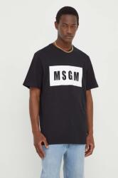MSGM pamut póló fekete, férfi, nyomott mintás - fekete S
