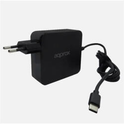 Approx Notebook adapter 90W - Univerzális USB Type-C töltő, 5V/3A, 9V/3A, 12V/3A, 15V/3A, 20V/4.5A, Fekete (APPA90C)