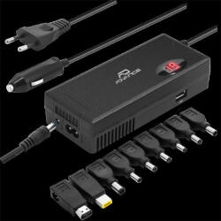 ADVANCE Notebook töltő - Universal Charger for Laptops (90W, 9 csatlakozó, automata feszültség érzékelés, LCD, fekete) (CHG-D110U)