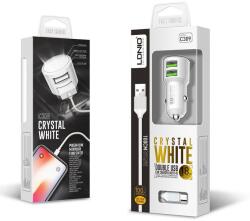 LDNIO C309 autóstöltő 2 USB porttal 3.6A USB-C kábellel