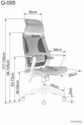  Q-095 Ergonomikus Hálós Forgószék Fejtámlával Fekete OBRQ095C (SIG-OBRQ095C)
