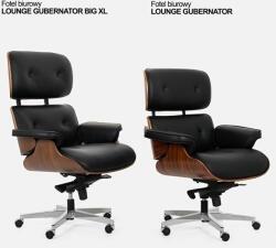 King Home Lounge Gubernator Prémium Irodai Szék Fehér Bőr Dió Furnér (KHM-KH1501100153)
