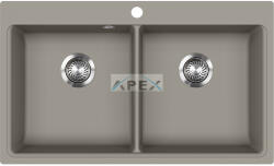 Evido Quadro 9 gránit mosogató, 860 x 510 mm, platina (442064) - webmuszaki