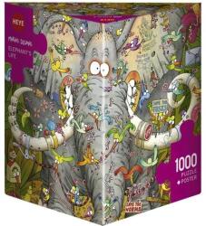 Heye 1000 db-os Triangular puzzle - Elephant's Life, Degano (29921) (29921)