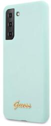 GUESS Husa de protectie Guess Silicone Metal Logo Script pentru Samsung Galaxy S21 Plus 5G (Verde)