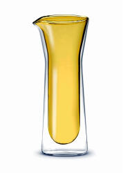 Easy Life Borosilicate Hőálló Duplafalú Üvegkancsó, 800ml, Sárga