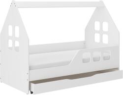 Wooden Toys Hangulatos Házikó Gyerekágy - 160x80 cm, Matraccal és Ágyneműtartóval, Jobbos