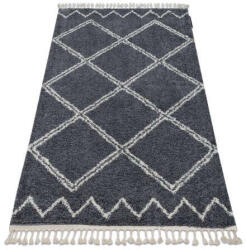 Szőnyeg BERBER ASILA B5970 szürke / fehér Rojt shaggy 120x170 cm (GR2811)
