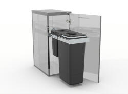 EKOTECH SMART Beépíthető Hulladékgyűjtő - Lágyan Záródó, 1x26 liter+1x7 liter, Inox