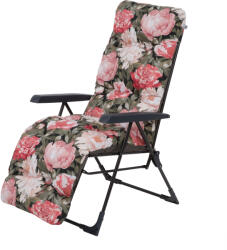 Patio Malaga Plus összecsukható kerti szék lábtartóval bazsarózsa