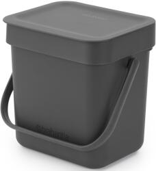 Brabantia Sort & Go Konyhai Szemetes - 3 L, A Méret, Sötét Szürke