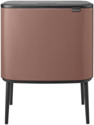 Brabantia Bo Touch Bin Nyomófedeles Szelektív Hulladékgyűjtő - 11+23 L, X+J Méret, Acél, Szaténrózsaszín Taupe