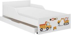 Wooden Toys Pufi Gyerekágy - 160x80 cm, Matraccal és Ágyneműtartóval, Építési Terület