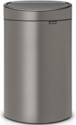 Brabantia Touch Bin New SoftTouch Nyomófedeles Hulladékgyűjtő - Ovális, 40 L, L Méret, Acél, Platinaszürke