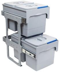 EKOTECH - Beépíthető Hulladékgyűjtő TANDEM SHORT 40 - 2x15+2x12 liter - fizz