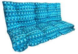 Hintaágy Párna, 150 cm, 2 Részes, Kék Kockás