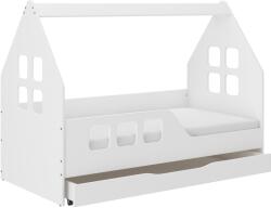 Wooden Toys Hangulatos Házikó Gyerekágy - 160x80 cm, Matraccal és Ágyneműtartóval, Balos